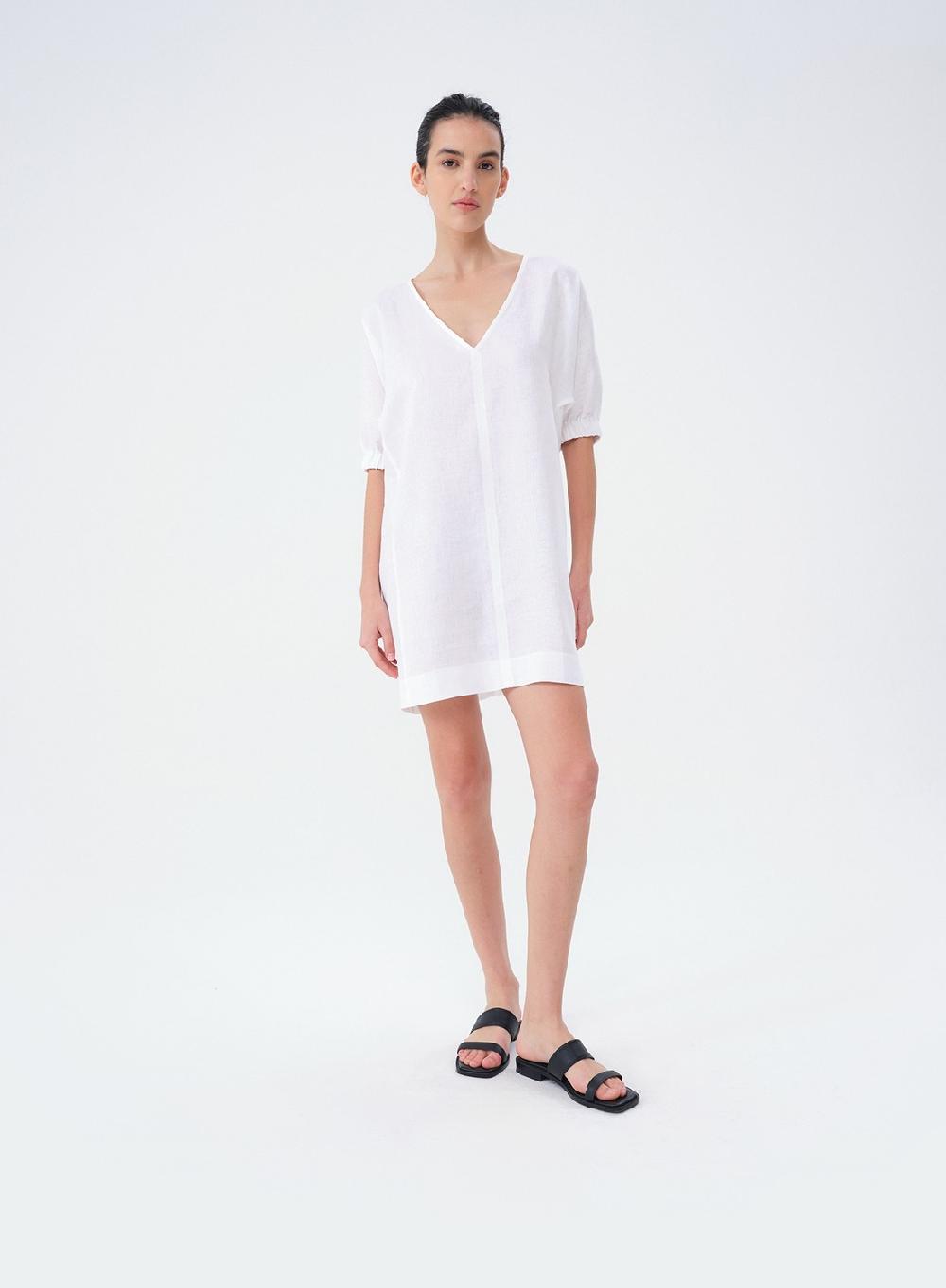 Etiqueta negra Vestido corto lino