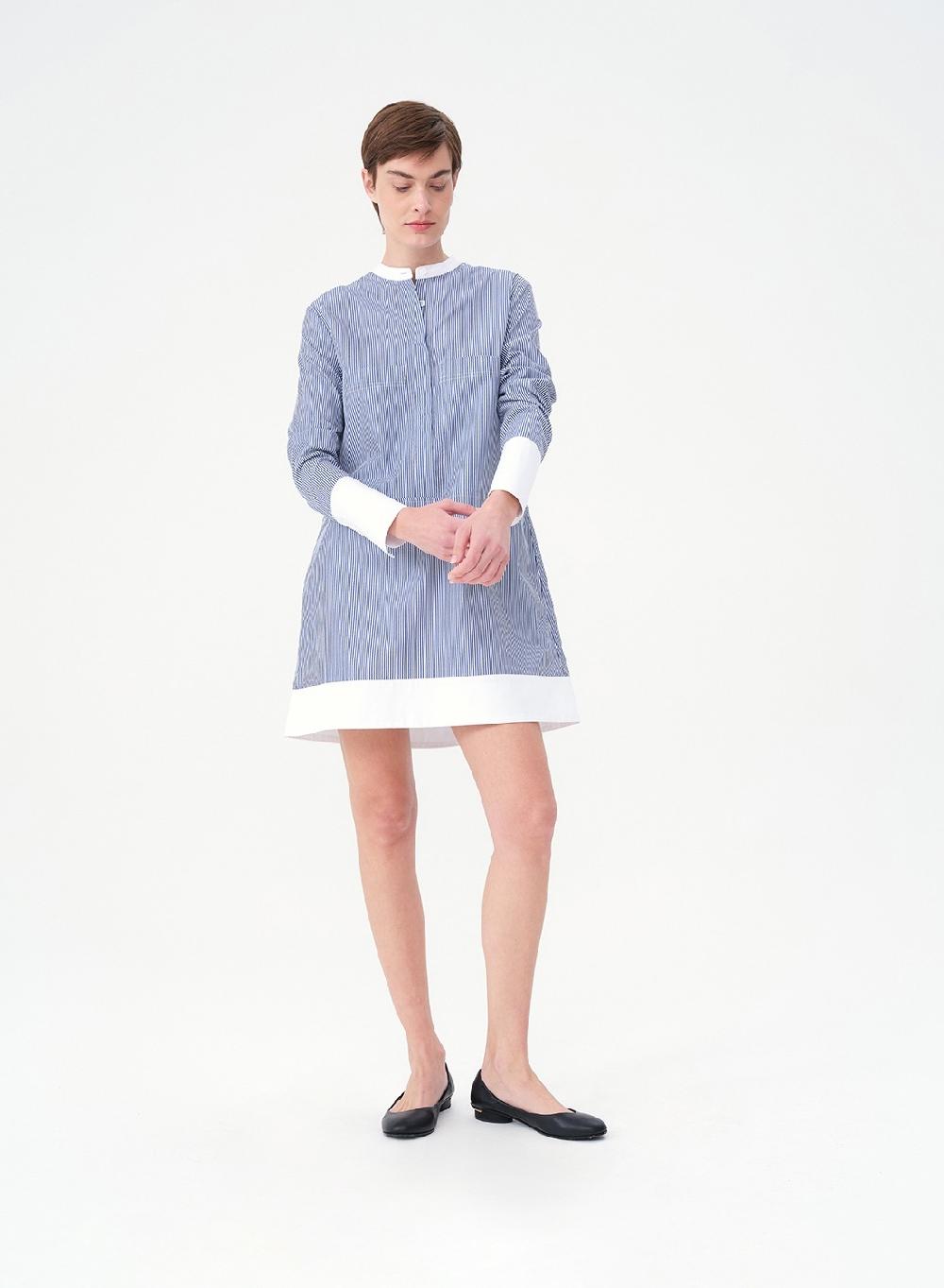 Etiqueta Negra Vestido Corto Rayado