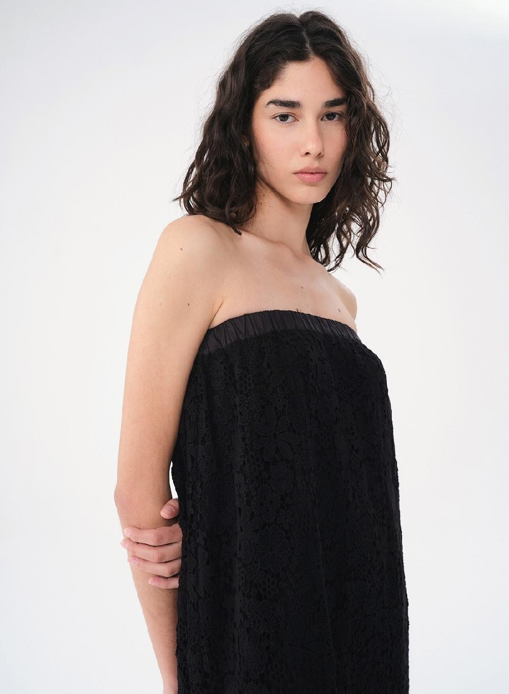 Etiqueta negra VESTIDO LARGO GUIPIURE