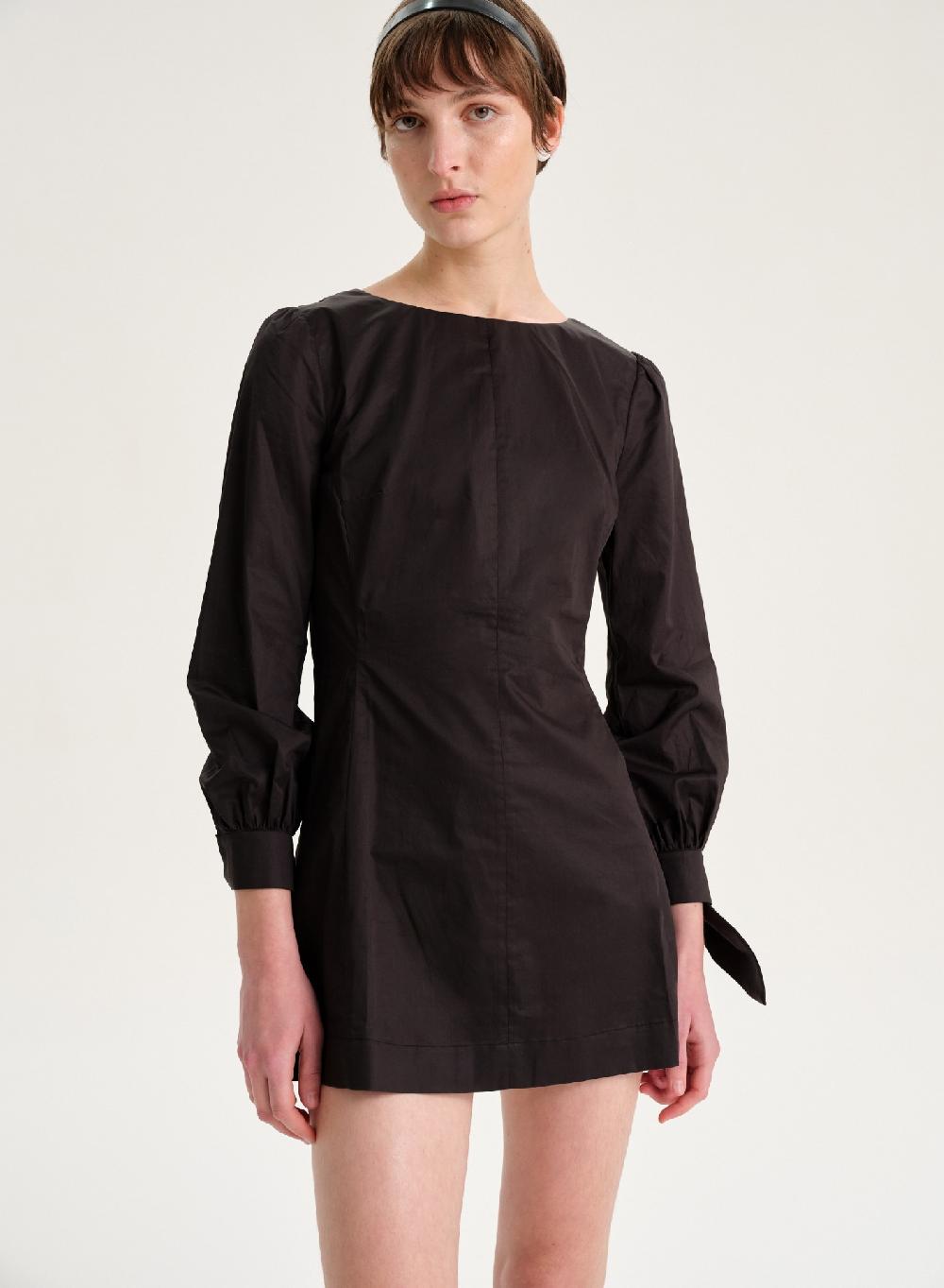 Etiqueta Negra Vestido Manga Larga Poplin