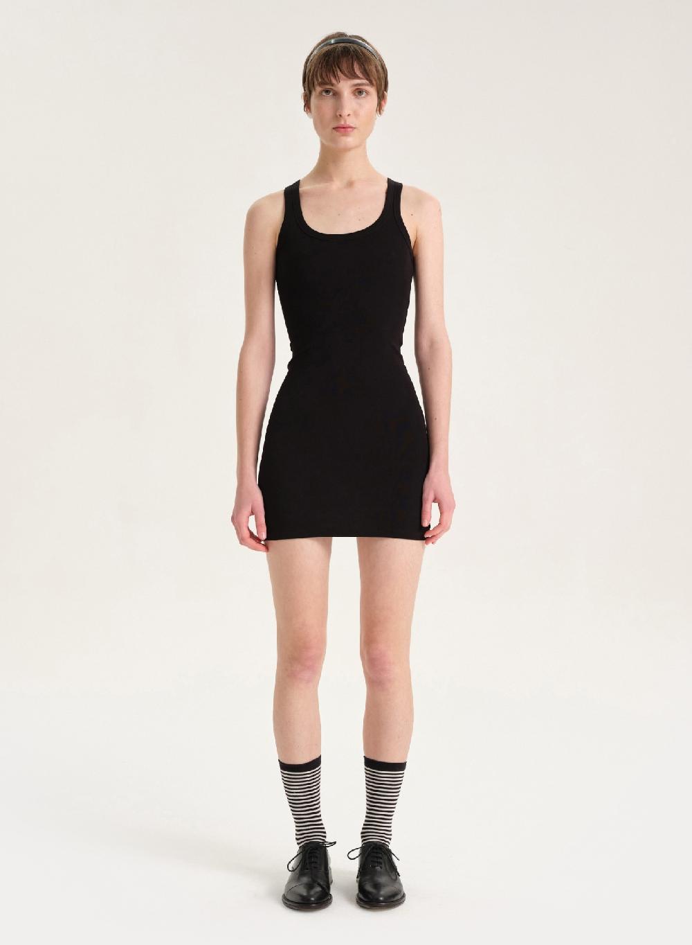 Etiqueta negra Vestido Rib