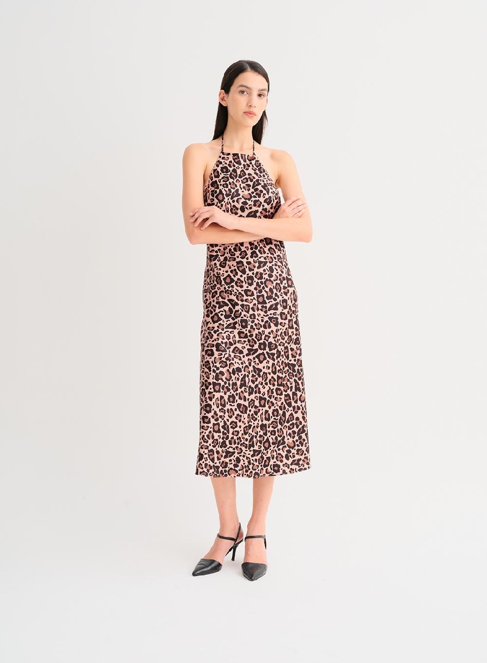 Etiqueta Negra Vestido Saten Estampado