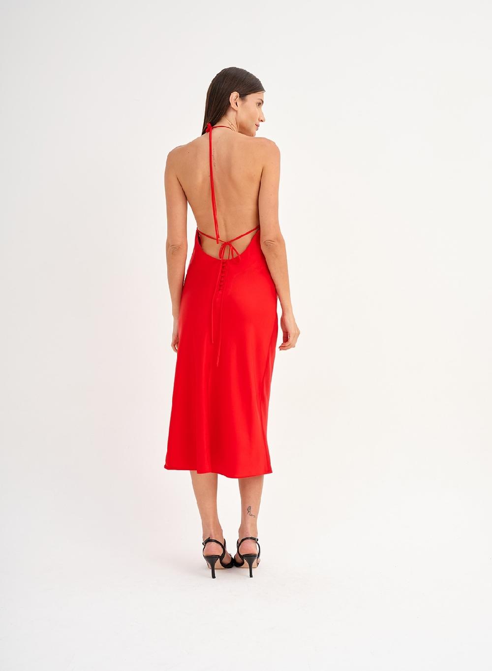 Etiqueta negra Vestido saten liviano