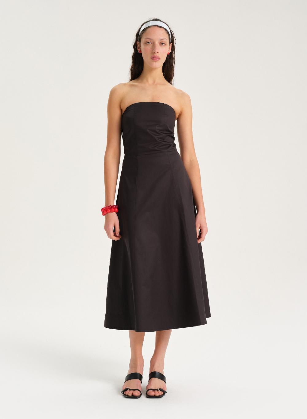 Etiqueta Negra Vestido Strapless Poplin