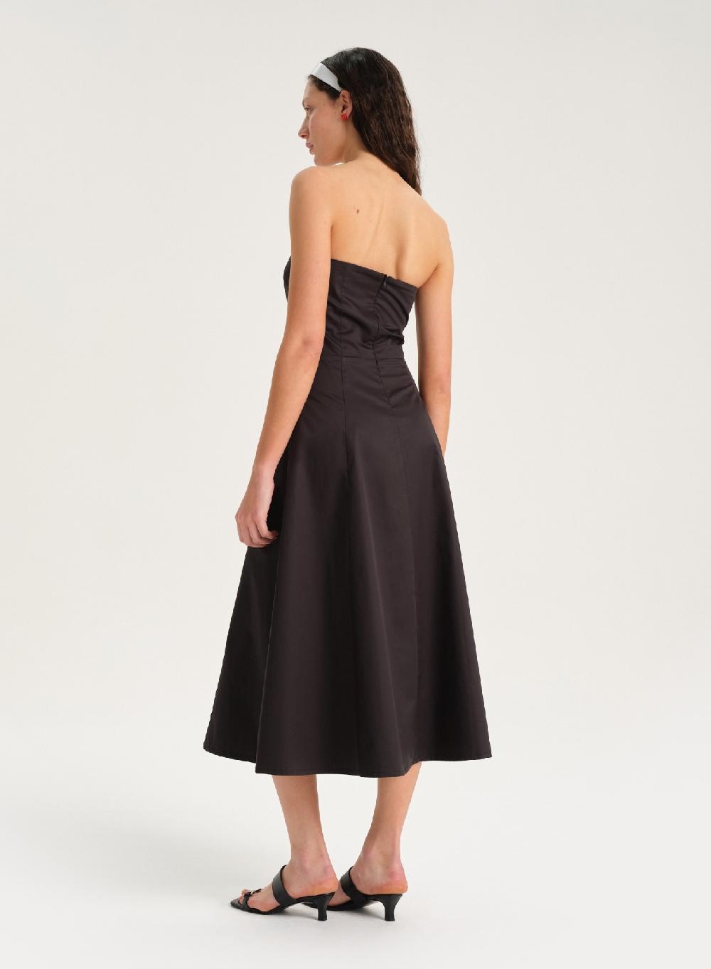 Etiqueta Negra Vestido Strapless Poplin