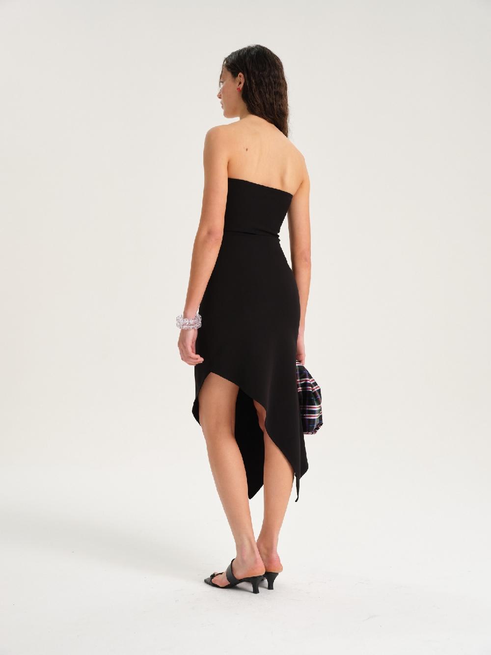 Etiqueta Negra Vestido Strapless Viscosa