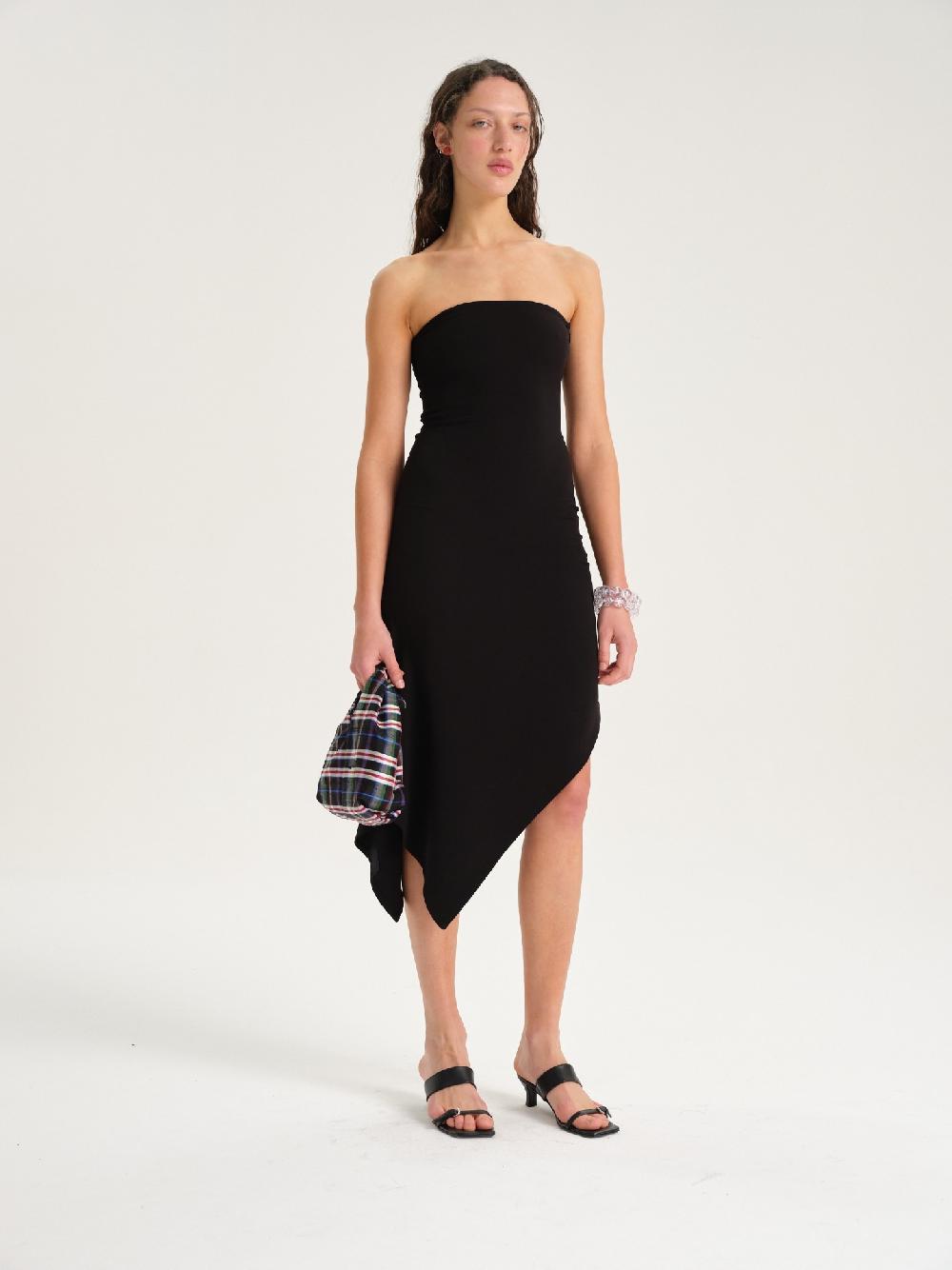 Etiqueta Negra Vestido Strapless Viscosa