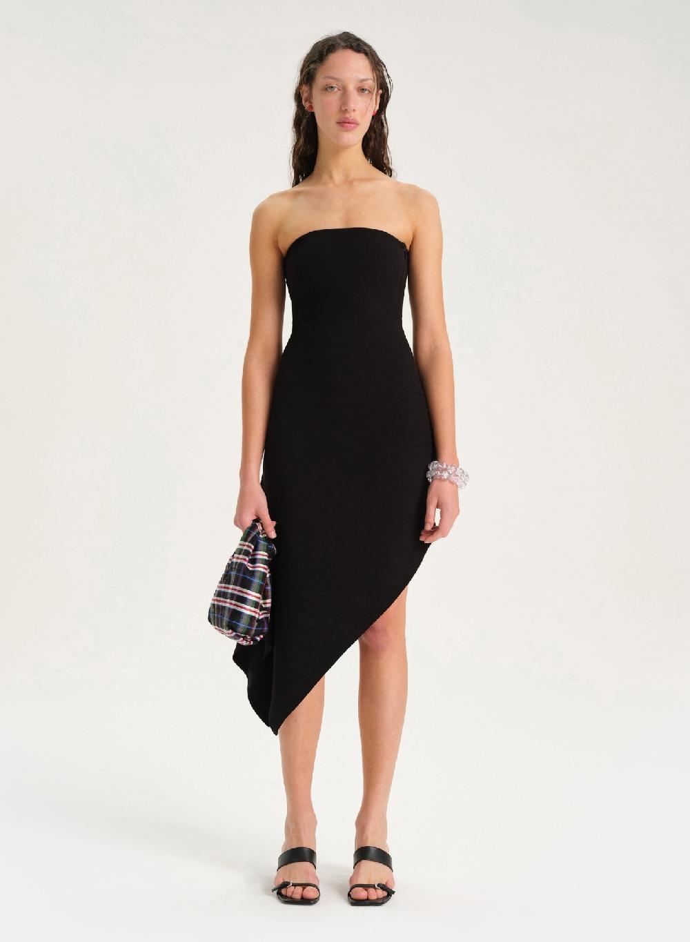 Etiqueta Negra Vestido Strapless Viscosa