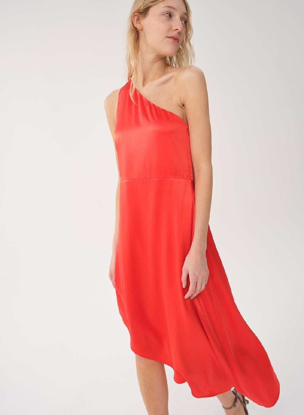 Etiqueta negra VESTIDO UN HOMBRO SEDA