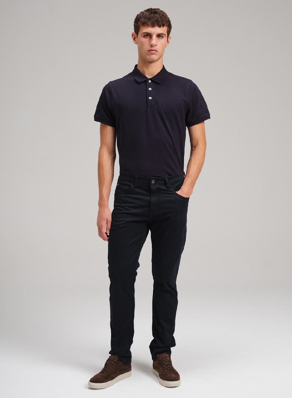 Etiqueta negra Pantalon cinco bolsillos twill garment wash