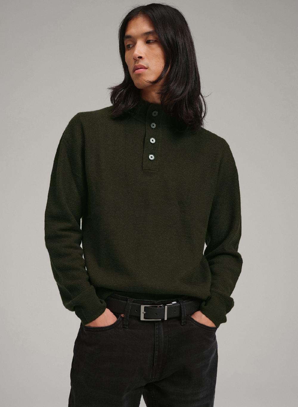 Etiqueta Negra PREVENTA - Sweater Media Polera Botones Lana Basico