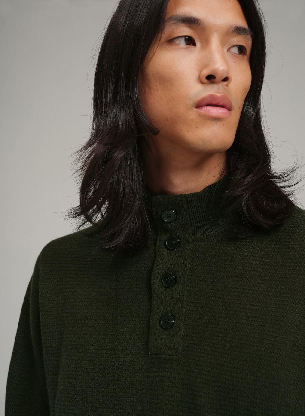 Etiqueta Negra PREVENTA - Sweater Media Polera Botones Lana Basico