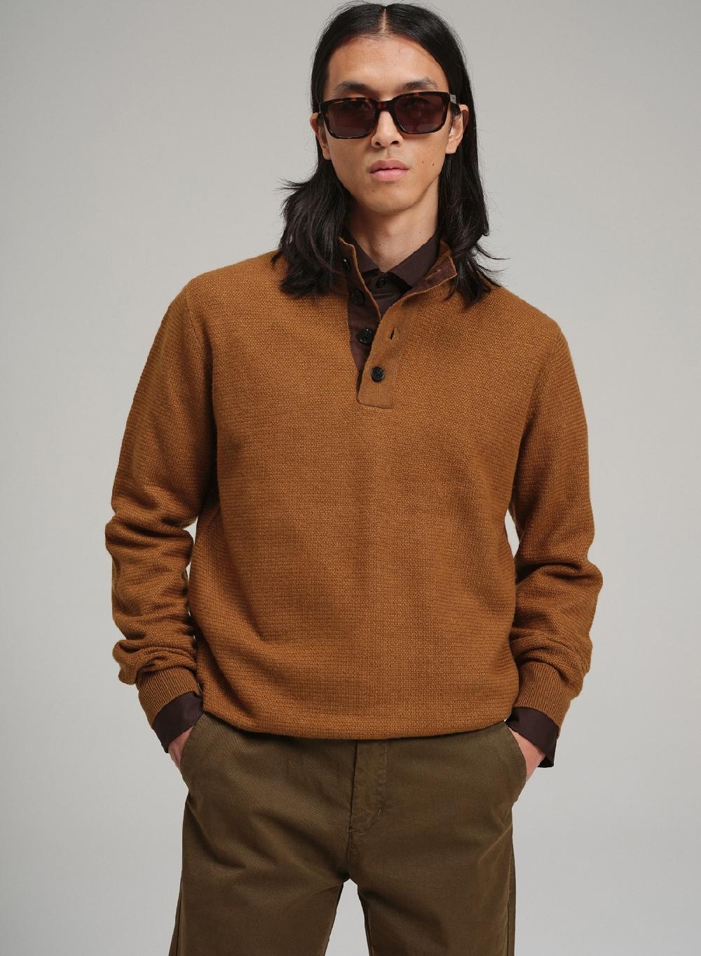 Etiqueta Negra PREVENTA - Sweater Media Polera Botones Lana Basico