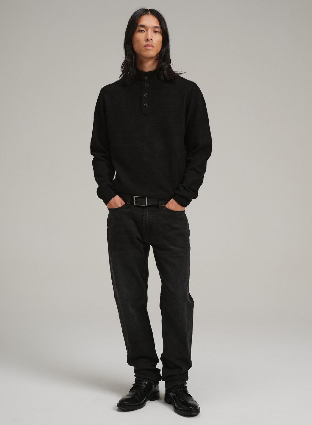 Etiqueta negra PREVENTA - Sweater media polera botones lana basico