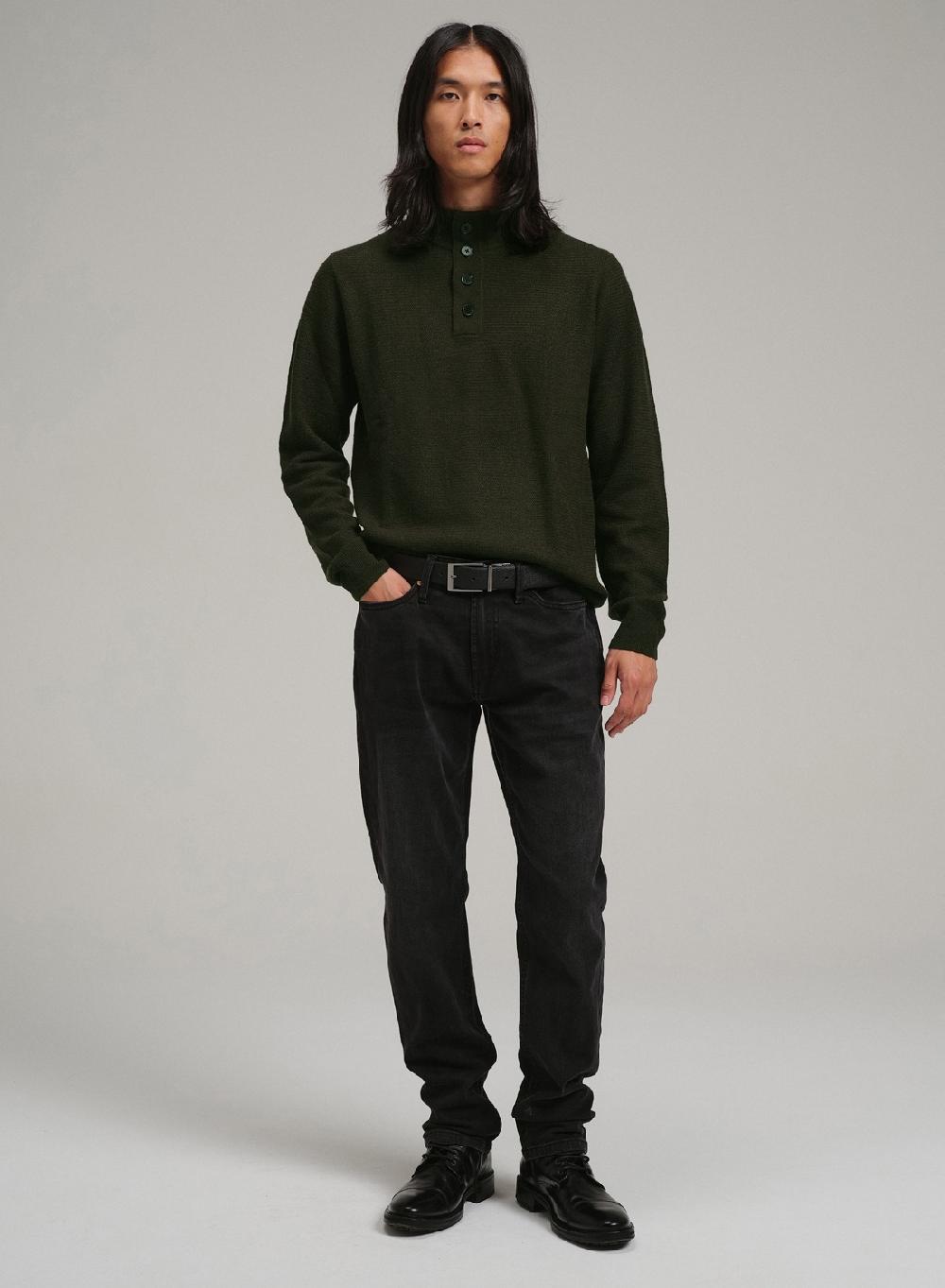 Etiqueta negra PREVENTA - Sweater media polera botones lana basico