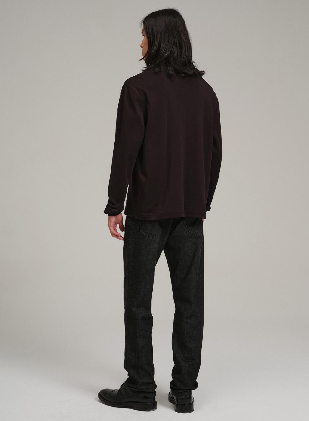 Etiqueta Negra Remera Media Polera Cierre Liquid Cotton