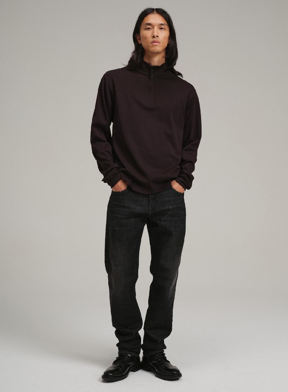 Etiqueta Negra Remera Media Polera Cierre Liquid Cotton