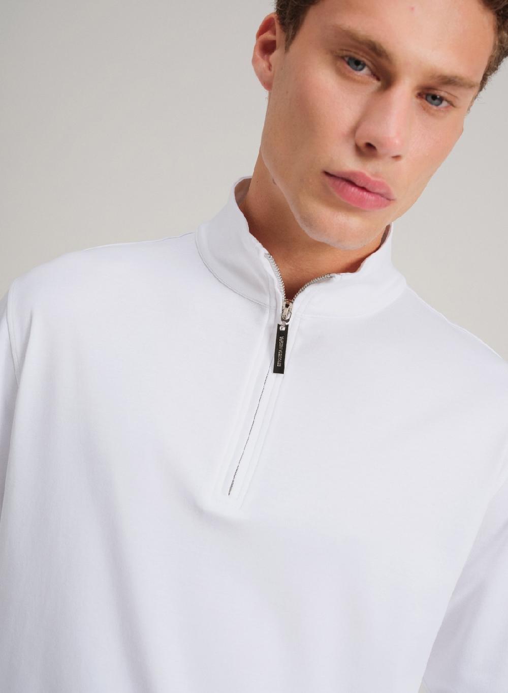 Etiqueta Negra Remera Media Polera Cierre Liquid Cotton