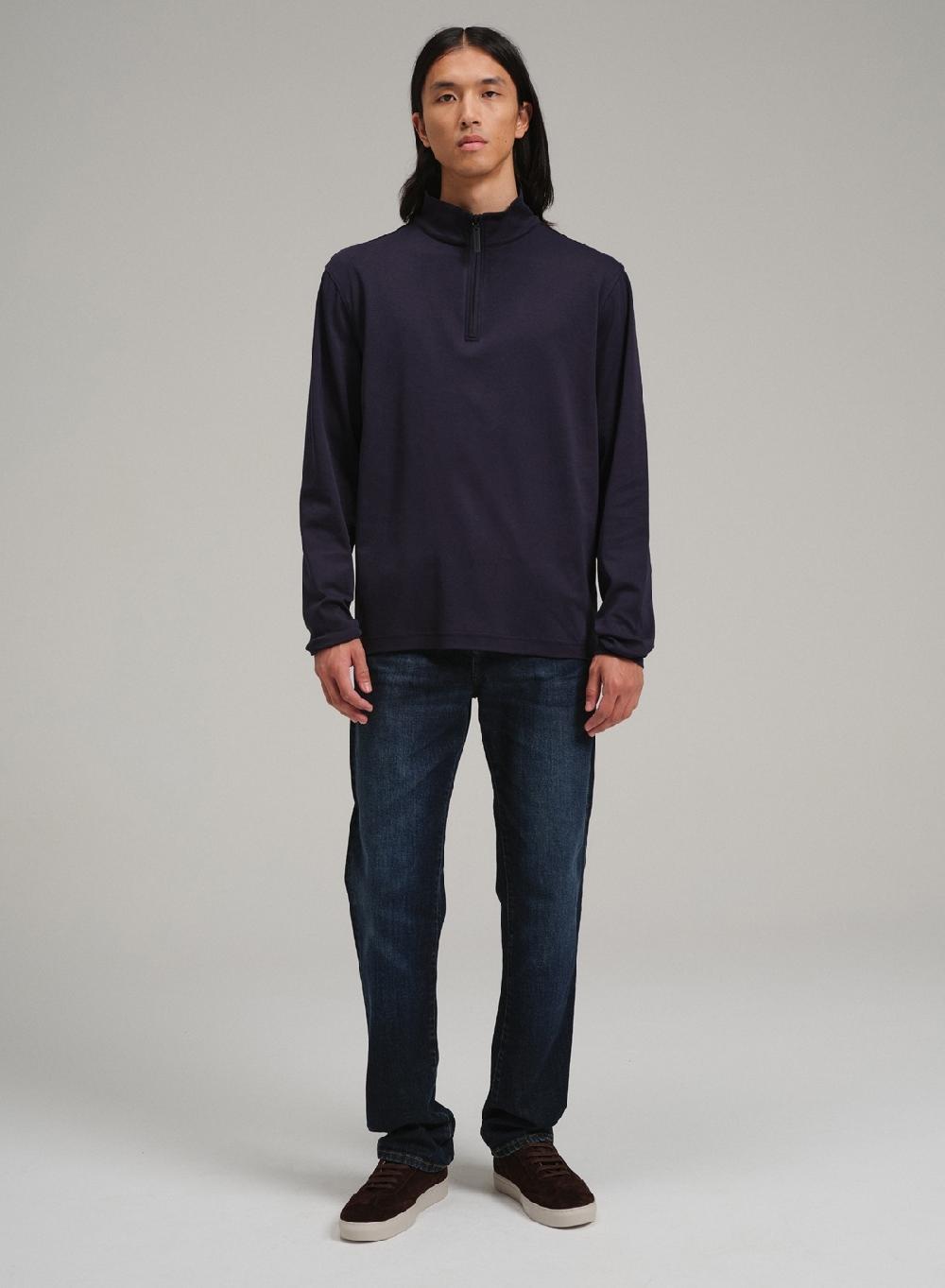 Etiqueta Negra Remera Media Polera Cierre Liquid Cotton