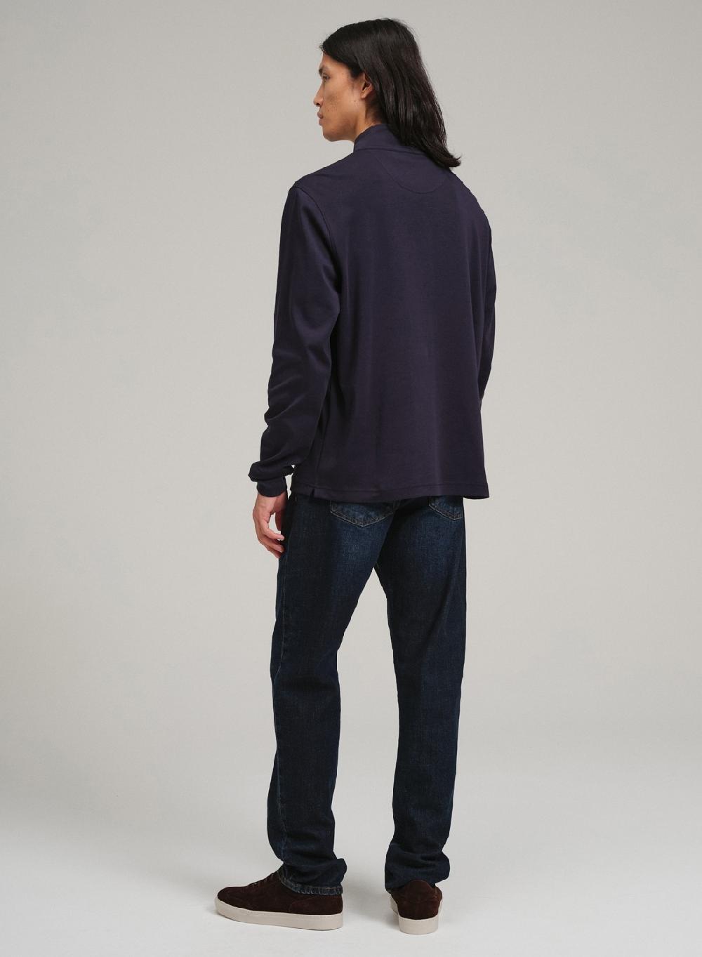 Etiqueta Negra Remera Media Polera Cierre Liquid Cotton