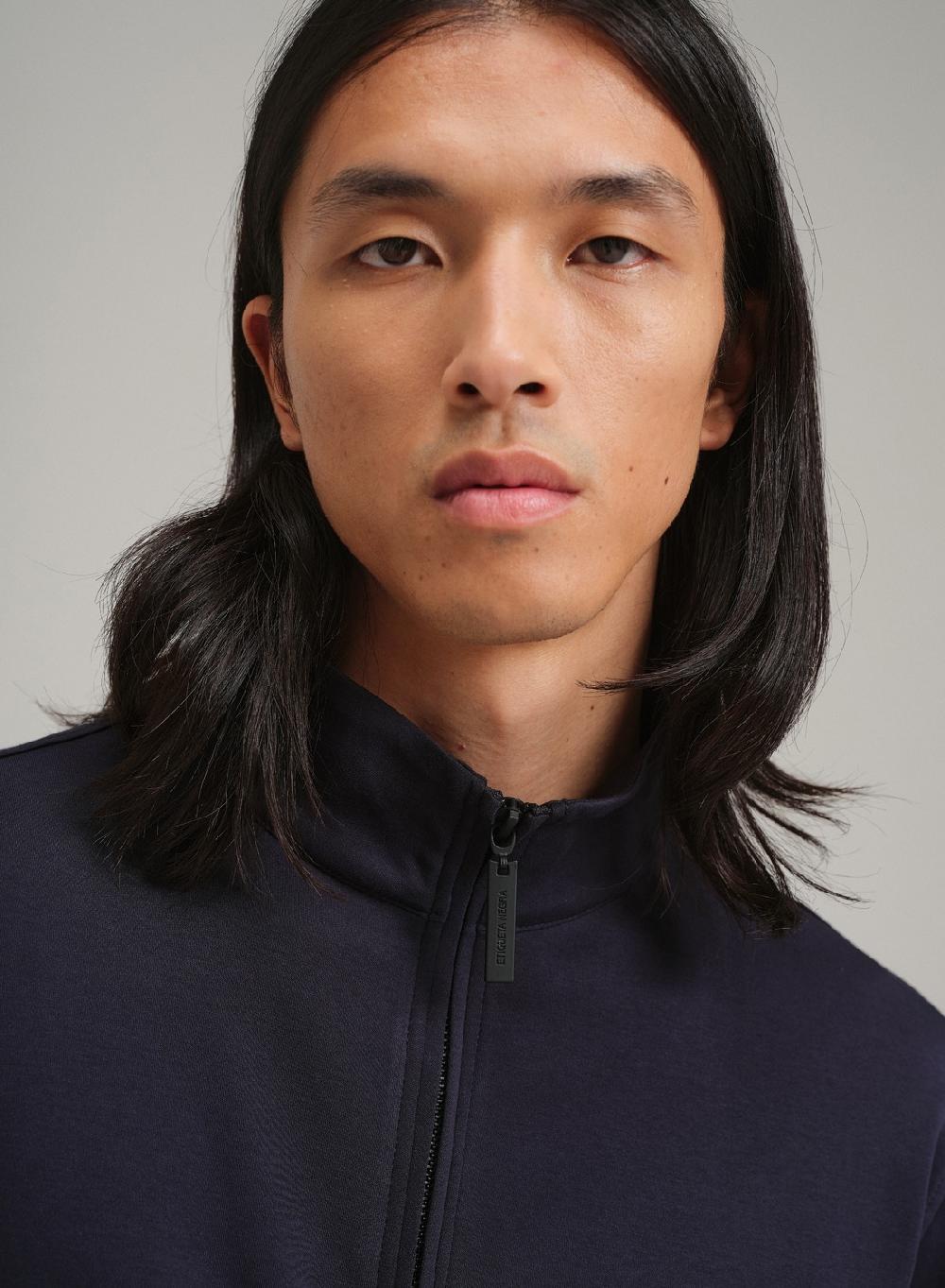 Etiqueta Negra Remera Media Polera Cierre Liquid Cotton