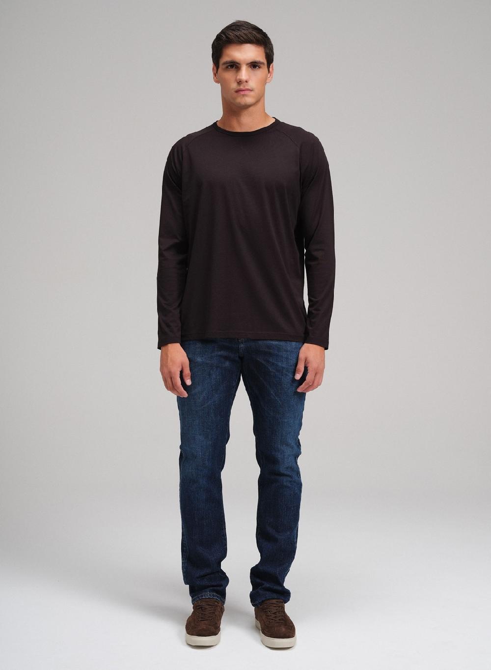 Etiqueta negra Remera raglan cuello U manga larga luxury