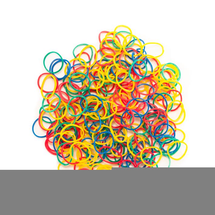 Eurostil BOLSA 100 GRAMOS APROX.GOMAS ELASTICAS COLORES