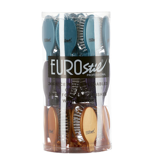 Eurostil BOTE 24 CEPILLOS PLEGABLES MINIS CON ESPEJO