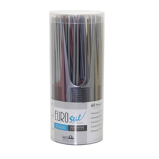 Eurostil BOTE 60 PEINES COLORES. Peine púa Modelo 00423