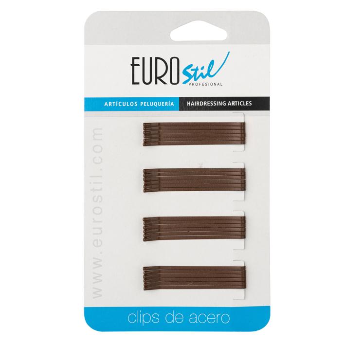 Eurostil CARTON 24 CLIPS 50MM.MARRON MATE ANTIDESLIZANT