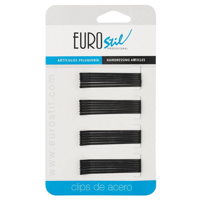 Eurostil CARTON 24 CLIPS 50MM.NEGRO MATE ANTIDESLIZANTE