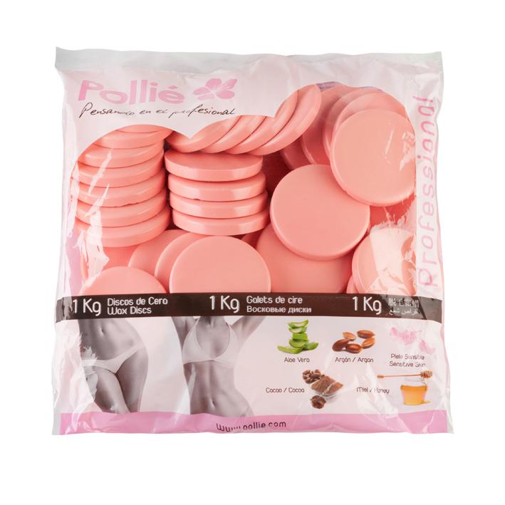 Eurostil BOLSA 1KG. DISCOS CERA ROSA PIEL SENSIBLE