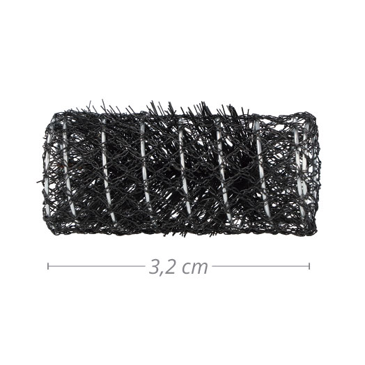 Eurostil BOLSA 6 RULOS MALLA NEGRO DIÁMETRO 32