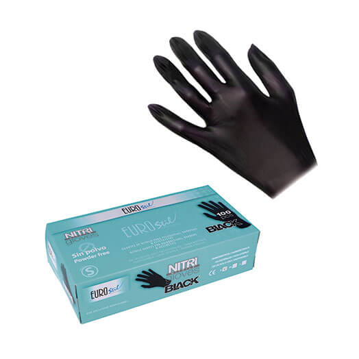 Eurostil CAJA 100 GUANTES NITRILO NEGROS TALLA L