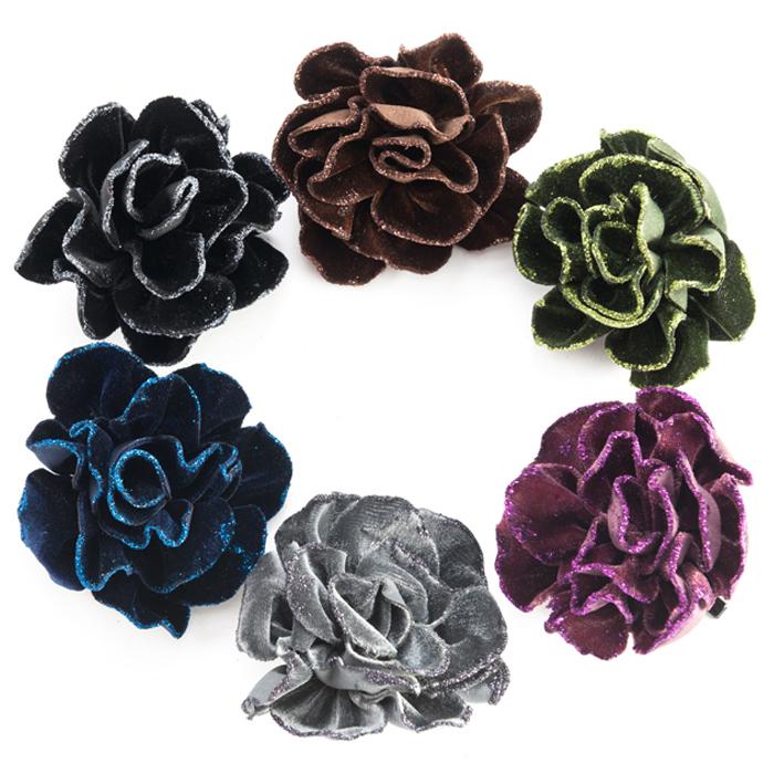 Eurostil CAJA 6 PINZAS FLOR GDE TERCIOPELO PURPURI