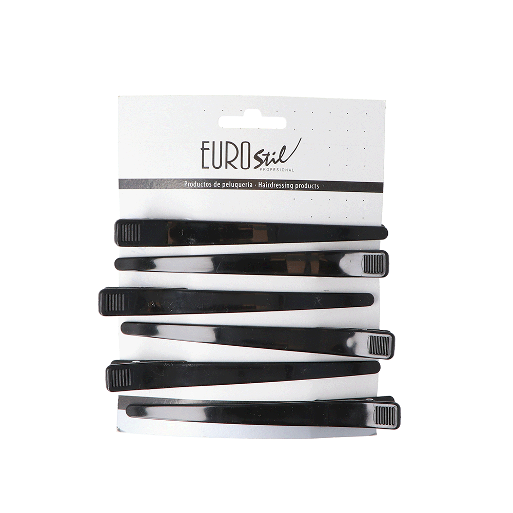 Eurostil CART.6 PINZAS PLAS.PROFESIONAL NEGRO