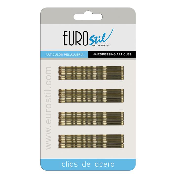 Eurostil CARTON 24 CLIPS OND.BRONCE EUROSTIL 70 MM