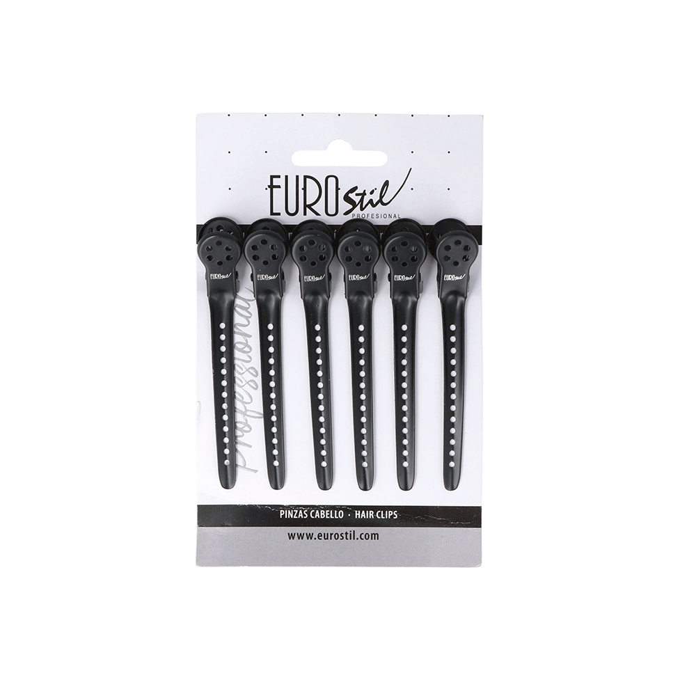 Eurostil CARTÓN 6 PINZAS EUROSTIL COLOR NEGRO