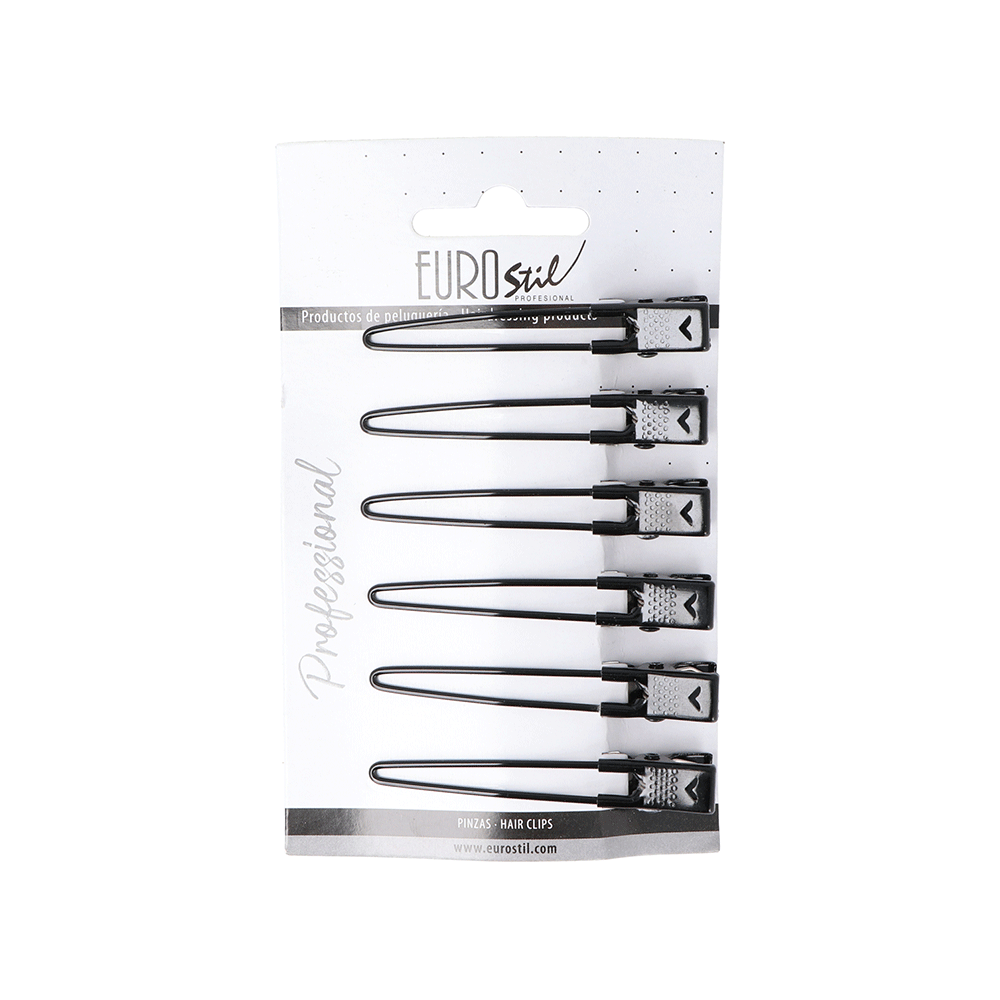 Eurostil CARTÓN 6 PINZAS EUROSTIL NEGRAS