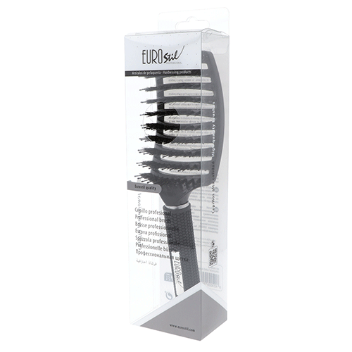 Eurostil CEPILLO VENT CURVO DOBLE NYLON NEGRO