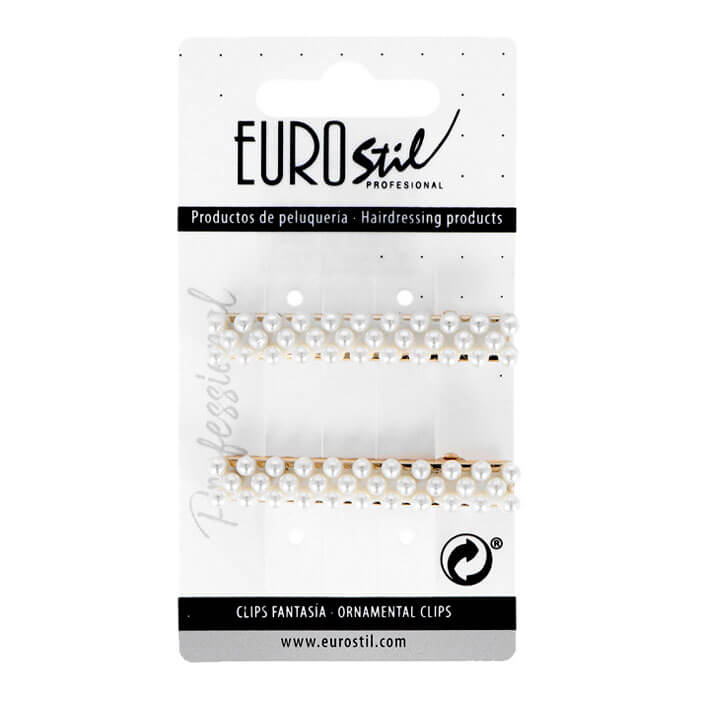 Eurostil CLIP DORADO CON GEMAS 2 UDS