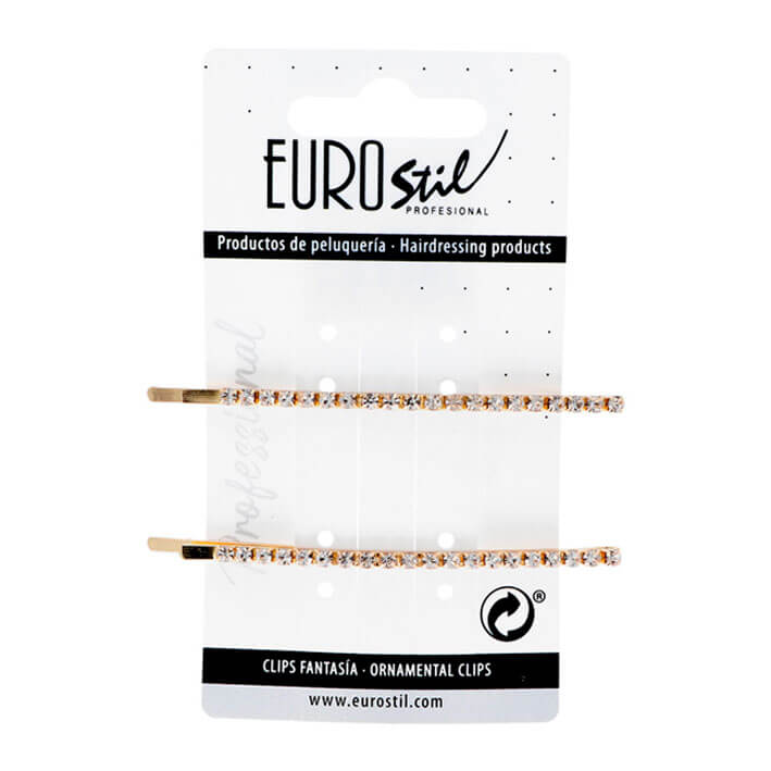 Eurostil CLIP DORADO CON STRASS 2 UDS