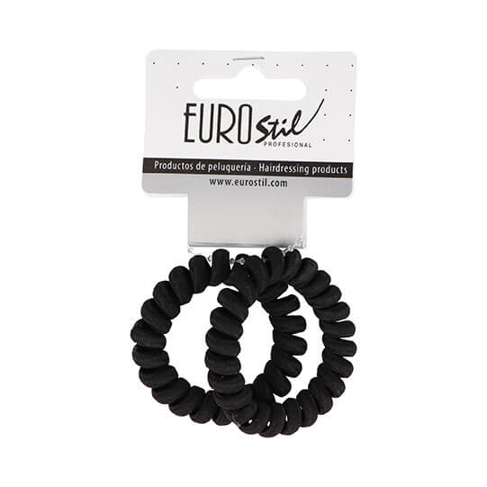 Eurostil PACK 2 GOMAS ESPIRAL FORRADAS NEGRAS