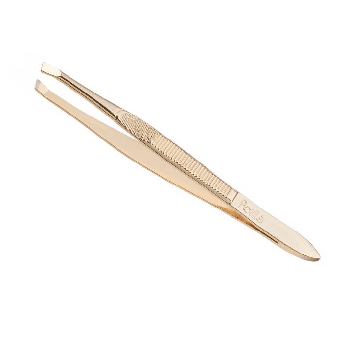 Eurostil PINZA DEPILAR 9 CM.DORADA OBLIC