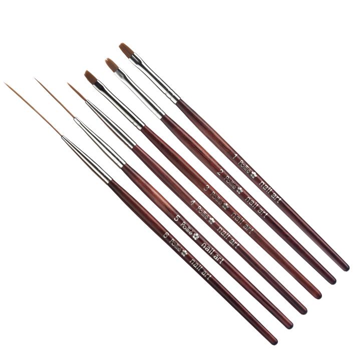 Eurostil SET 6 PINCELES DECORACION UÑAS