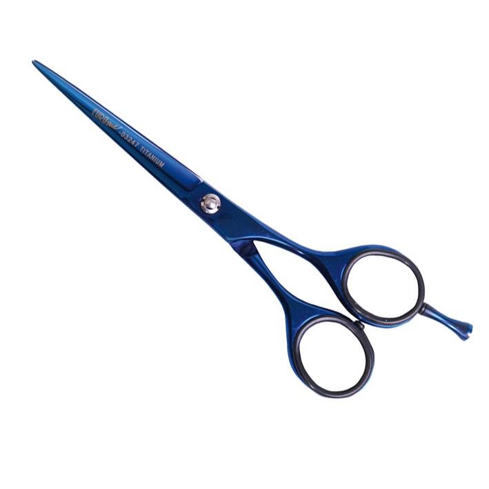 Eurostil TIJERA FILO NAVAJA TITANIO AZUL 5 5