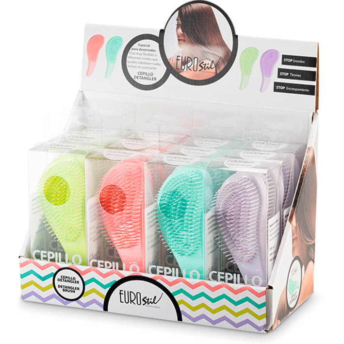 Eurostil EXP. 12 CEPILLOS DESENREDAR COLORES PEQUEÑOS
