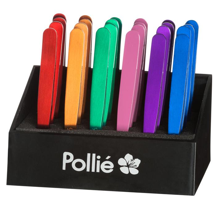 Eurostil EXPOSITOR 24 PINZAS DEPILAR INOX.OBLIC.COLORES