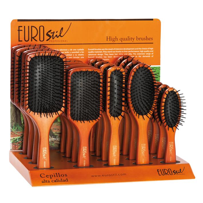 Eurostil EXPOSITOR MADERA 20 CEPILLOS PLANOS PUA PLAST