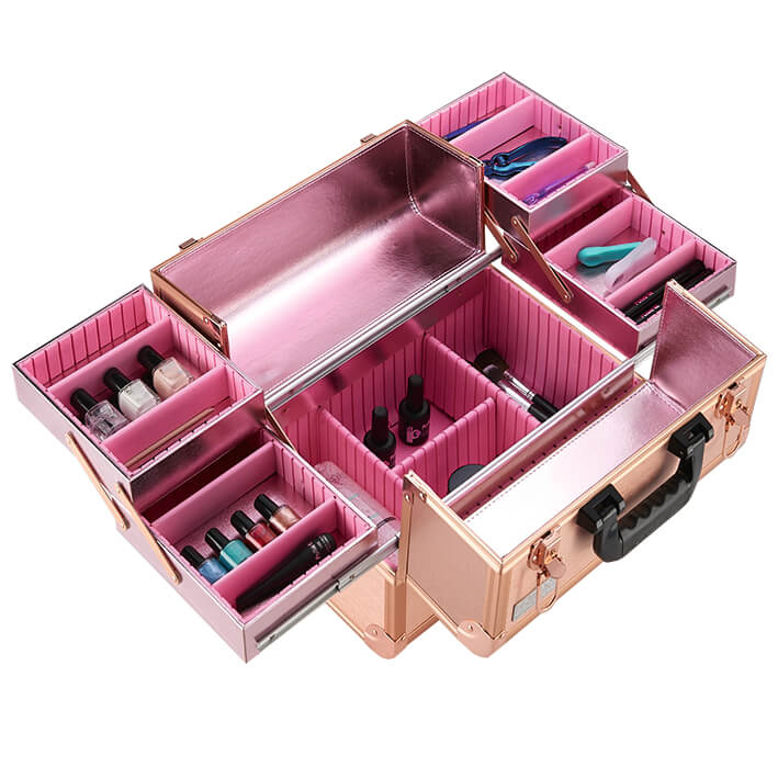 Eurostil MALETA ALUMI.MAQUILLAJE ROSA GOLD 35X23 5X24CM